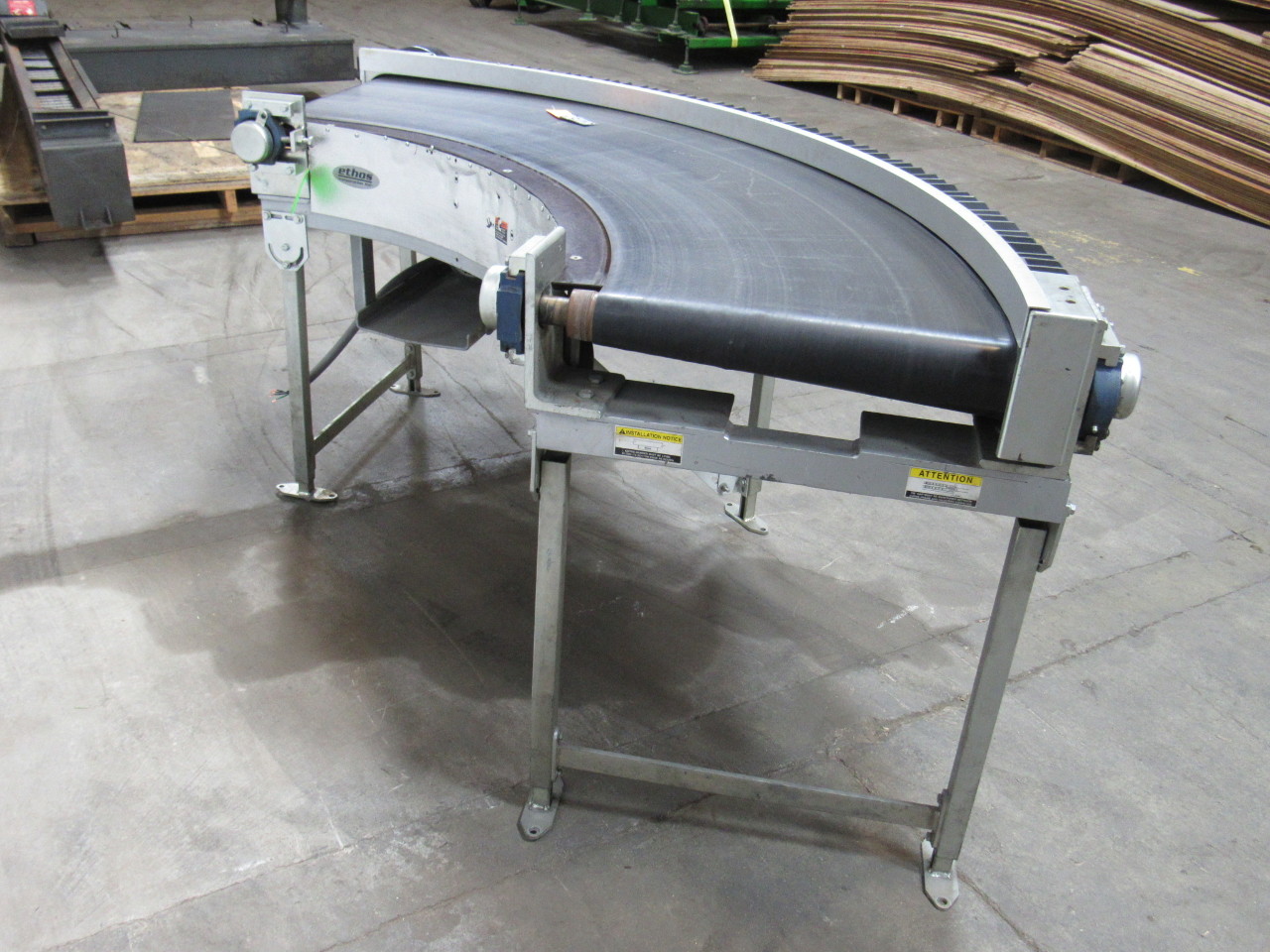 ETHOS 45 DEG Flat Top Conveyor 11" Wide Rubber Belt 230/400V 50 Hz