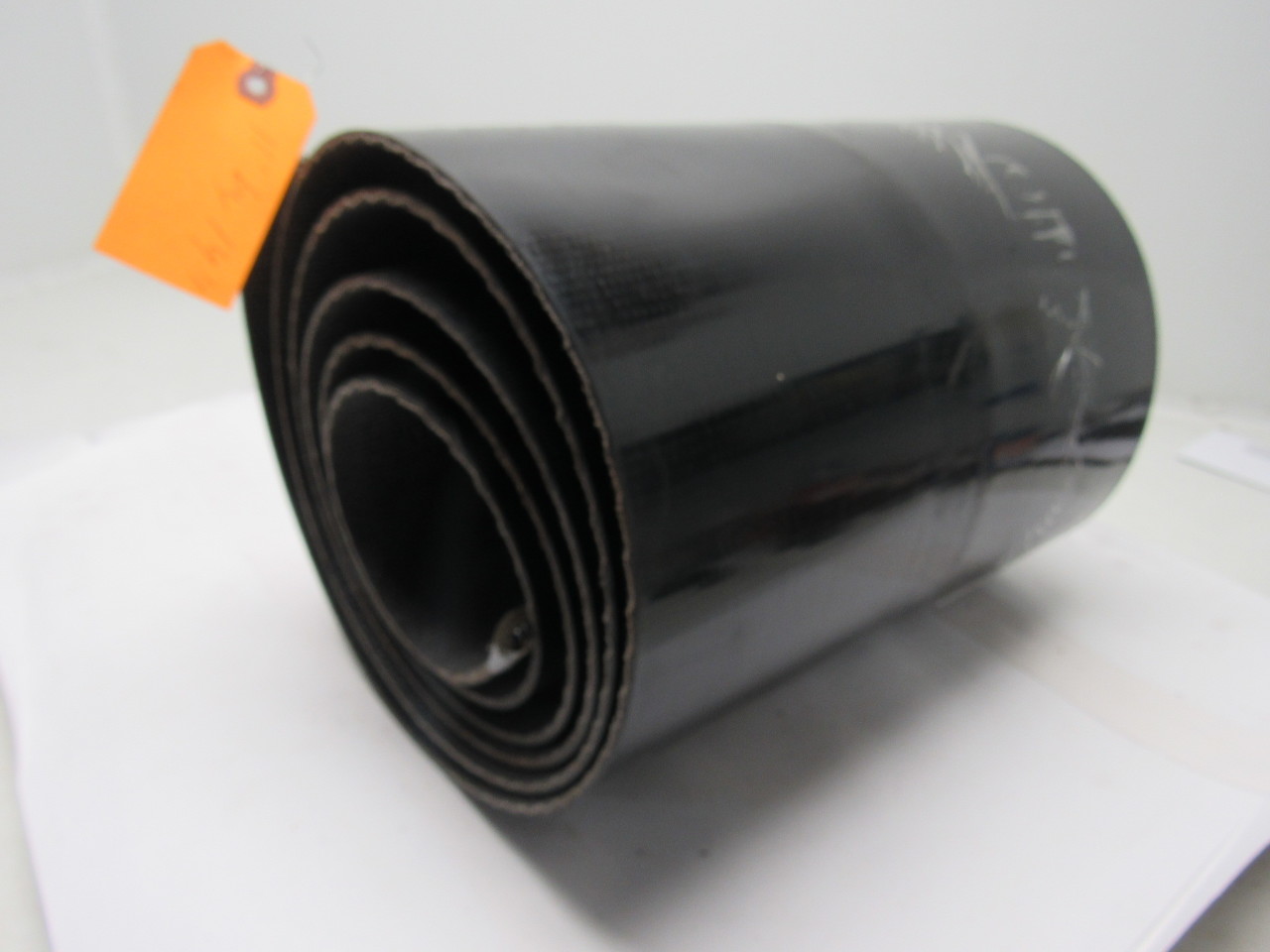 Black Smooth Top PVC Rubber Woven Conveyor Belt W/Lacing 11' x 14"x 5/
