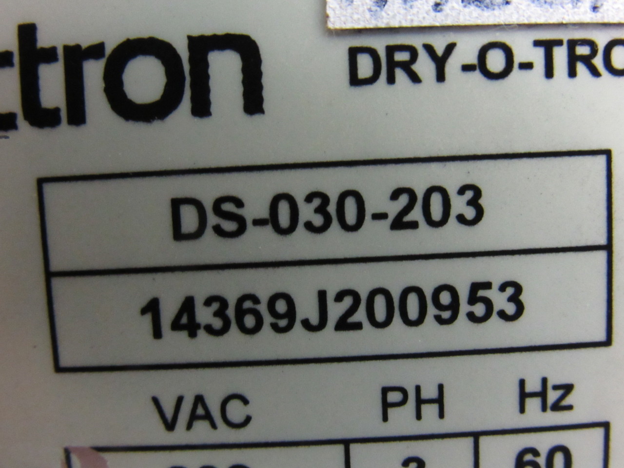DECTRON DRYOTRON DS030203 Indoor Pool Dehumidifier 3000CFM 208230V