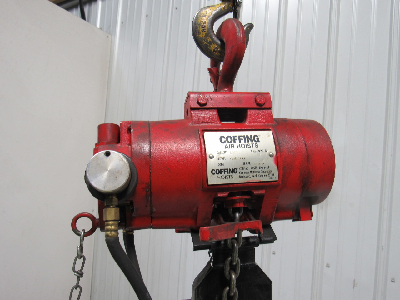 Coffing CAH1045A 1/2 Ton Air Pneumatic Chain Hoist 15' 3" Lift Pendant