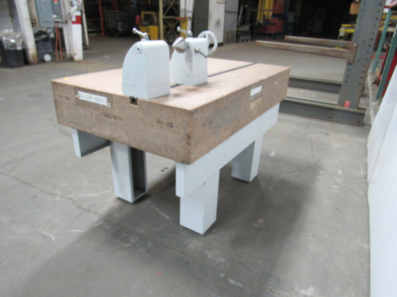 STARRETT 5'x3'x10" Pink Granite Surface Plate W/ TSlot & Centers