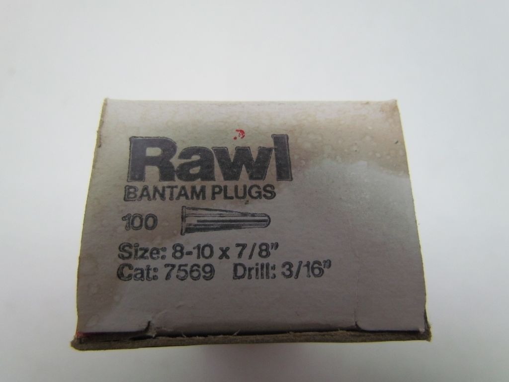 Rawl Bantam Plugs 7569 Size 8 10x7/8" Drill3/16" Qty 100 eBay