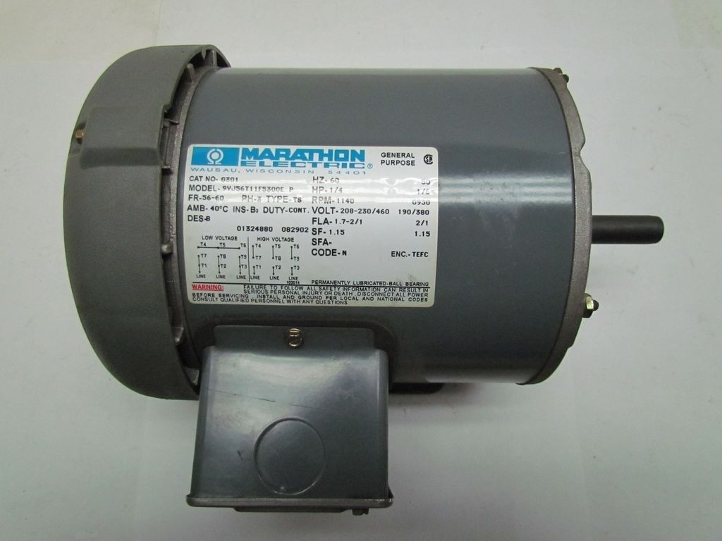 Marathon Electric 9VJ56T11F5300E P 1/4 HP 1140/950 RPM Cat ... marathon electric motor schematic 