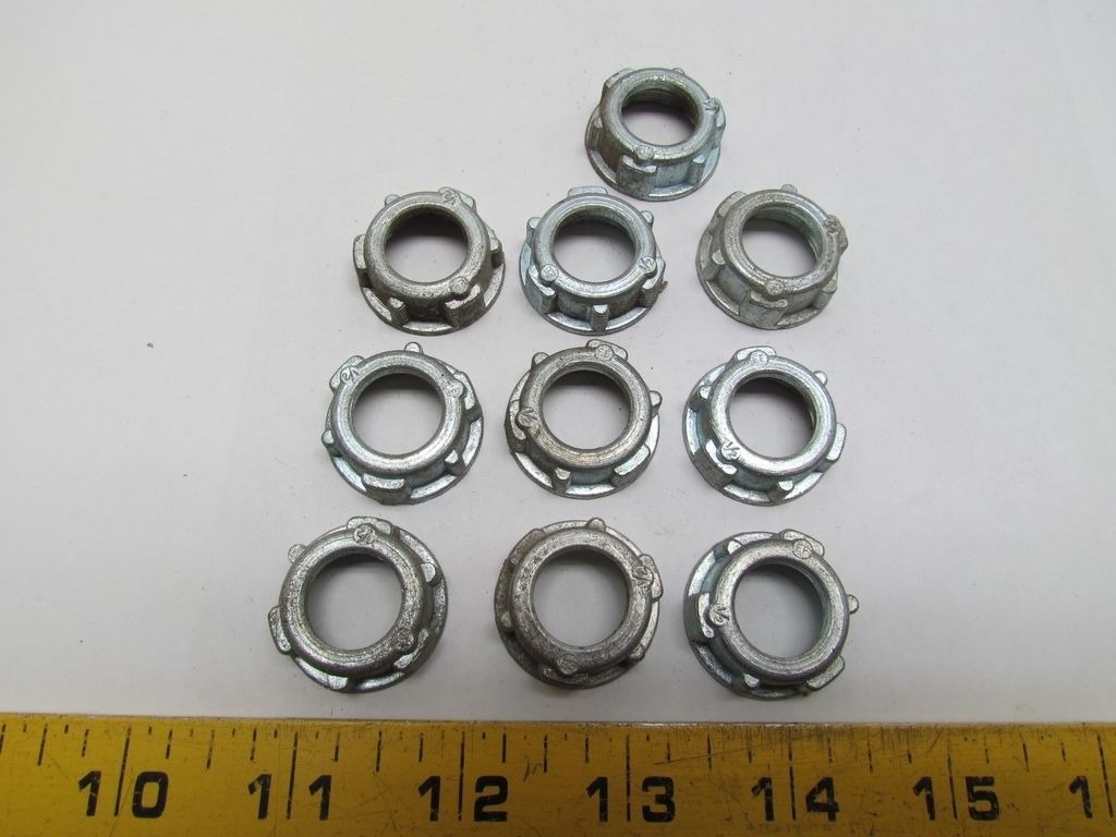 Lot of 10 Locknut Bushing For 1/2" Ridgid Conduit Die Cast Zinc