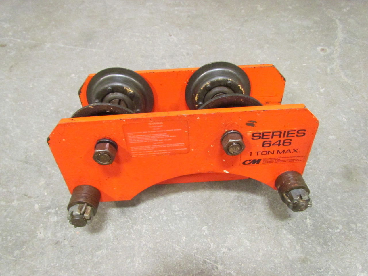 CM Series 646 1ton Hoist IBeam trolley 23/4 to 53/4"Flange width eBay