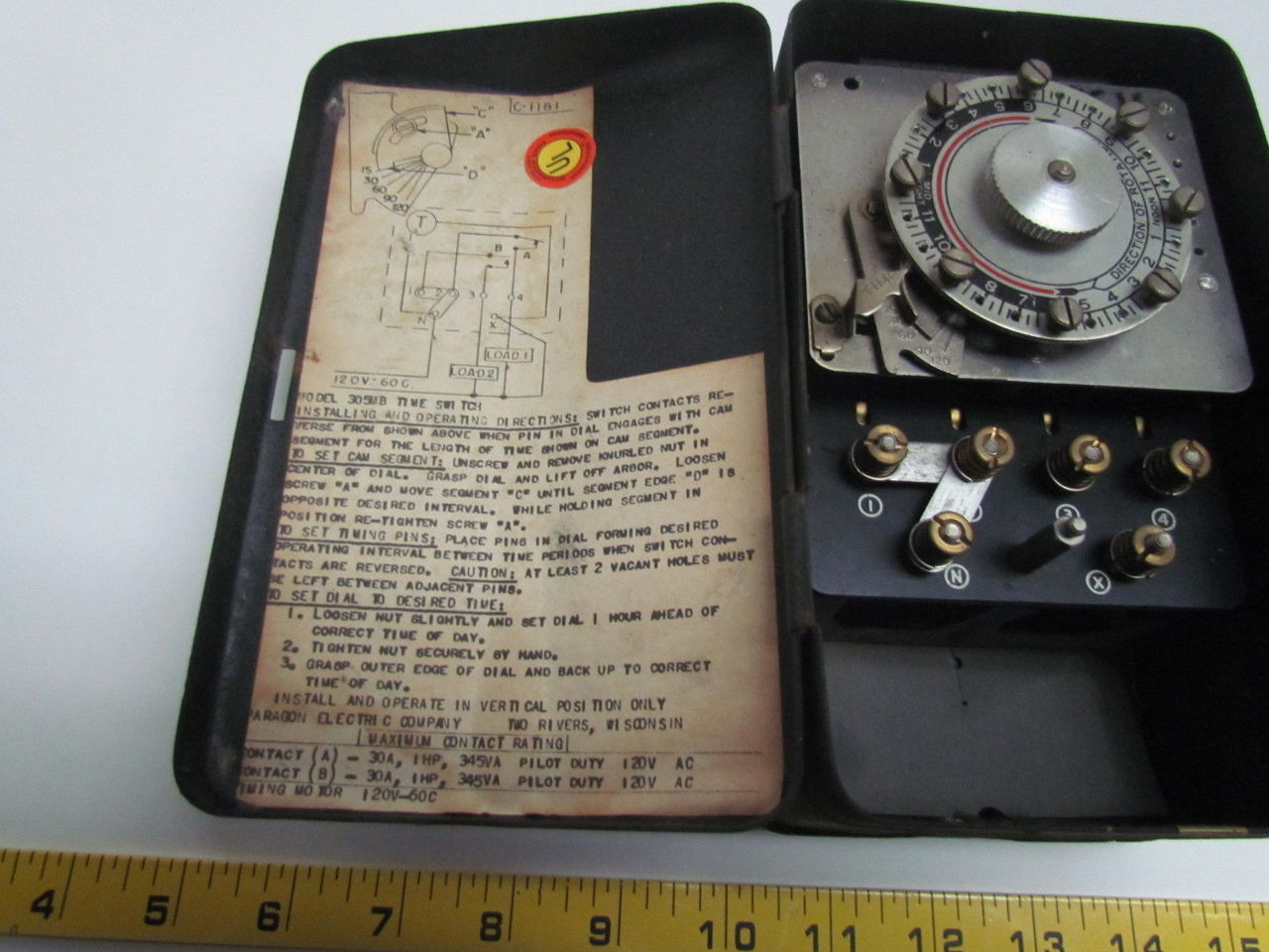 Paragon Electric 305MB Time Switch Electric Timer 30 Amp 1-Pole 2-Throw