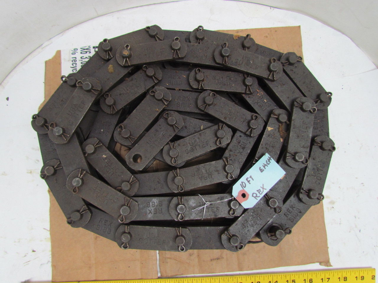 Rex Rexnord S188 Engineered Steel Chain With Rollers 2.609" Pitch 10 ft