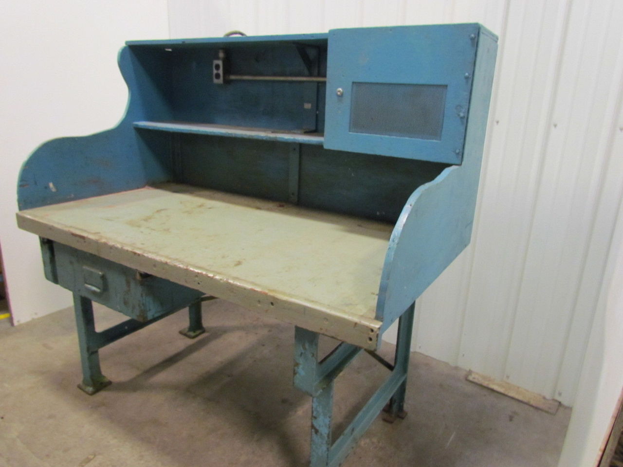 Vintage Industrial Heavy Duty Workbench Desk Butcher Block Table Cast Iron Legs eBay