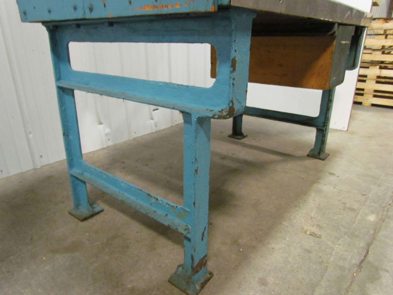 Vintage Industrial Heavy Duty Workbench Desk Butcher Block 