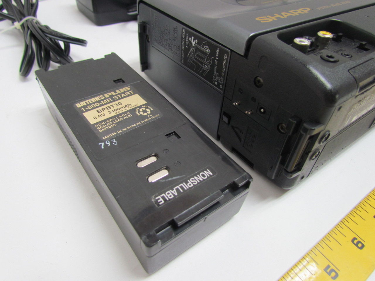 Sharp VLL50U Slim Cam VHS Camcorder 12X 6V Battery and Charger eBay