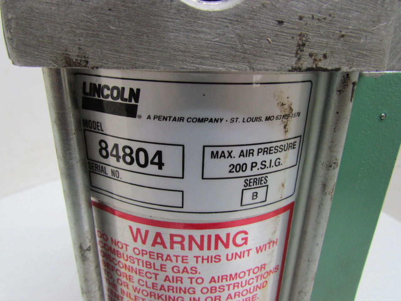 Lincoln 84804 Pneumatic Oil Pump Air Motor 4" Grease Pump Airmotor Ser
