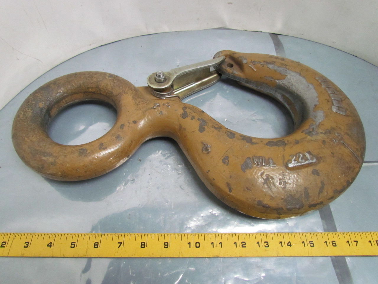 Crosby S320AN 22Ton Eye Sling Hook w/Latch Alloy Steel 31/2" Eye Dia