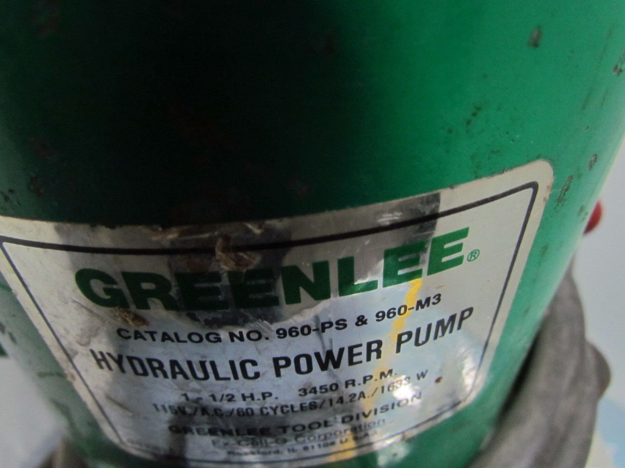 Greenlee Electric Hydraulic Power Pump For Conduit Bender 8845 11/2HP