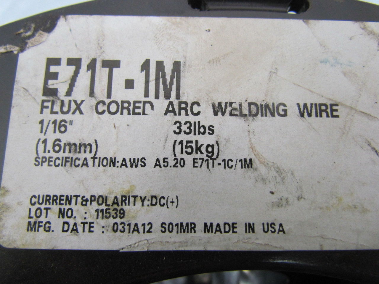 E71T1M Flux Cored Arc Welding Wire 1/16" 33Lbs E71T1C/1M AWS A5.20