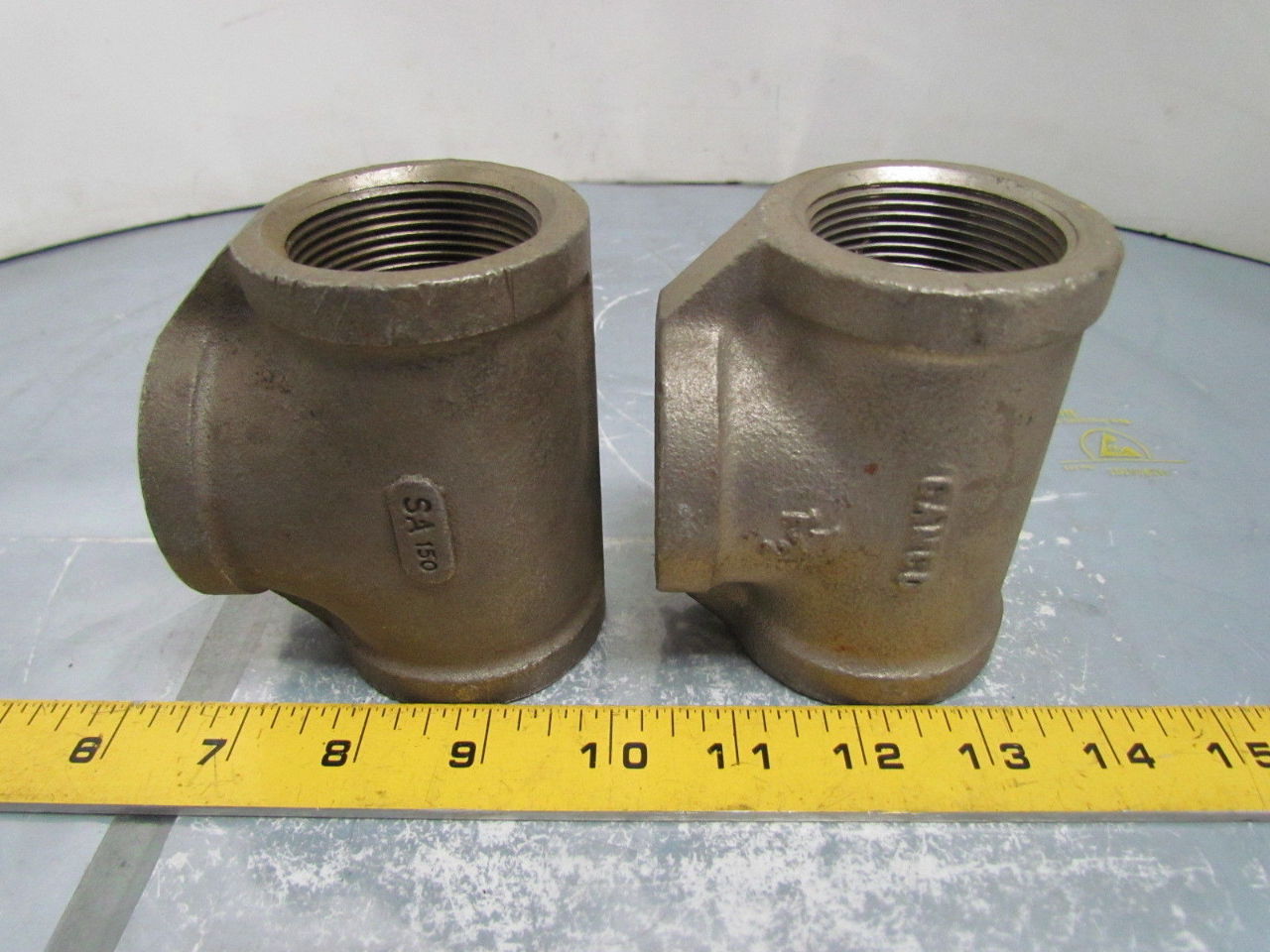 11/2"NPT 316 SS Stainless Steel Pipe tee Class 150 Lot of 2 1 New 1