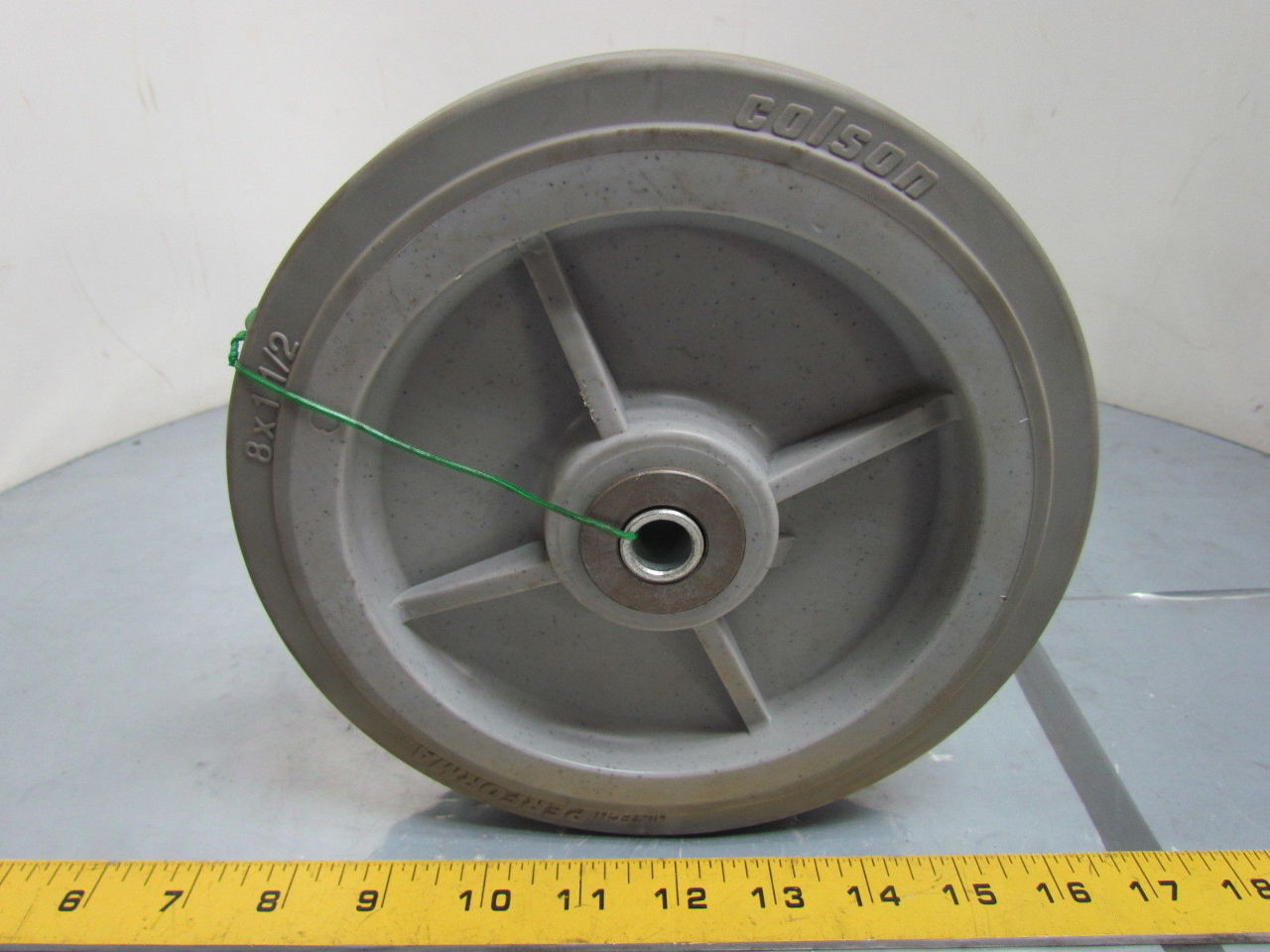 Colson 8x1 1/2" Performa Rubber Caster Cart Wheels Plastic Hub 1/2