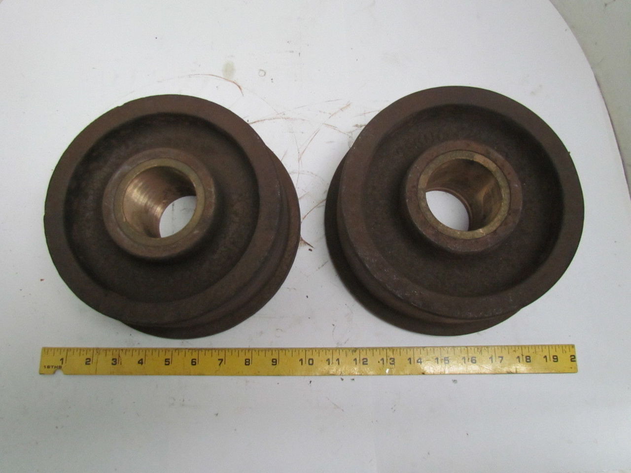 2 Iron Rail Style Flanged Track Wheels 9" Dia Flange 8" Dia Wheel 21/2