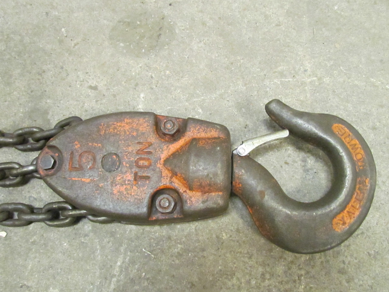 Yale 5 Ton Load King Manual Chain Fall Hoist 12' Lift 10000 lb eBay