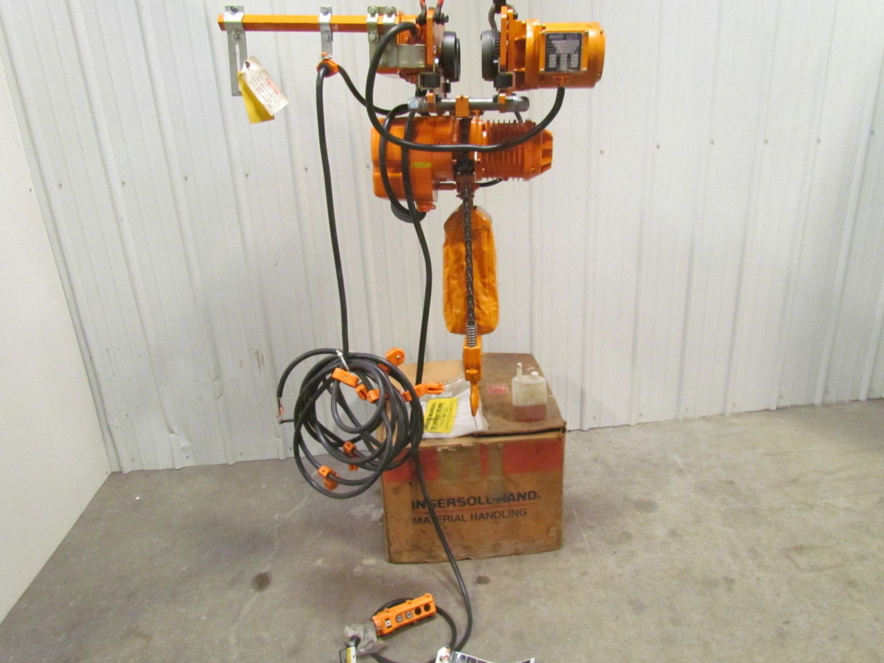 Ingersoll Rand 1 Ton 230/460V Electric Chain Hoist 15'Lift Power Trolley NEW