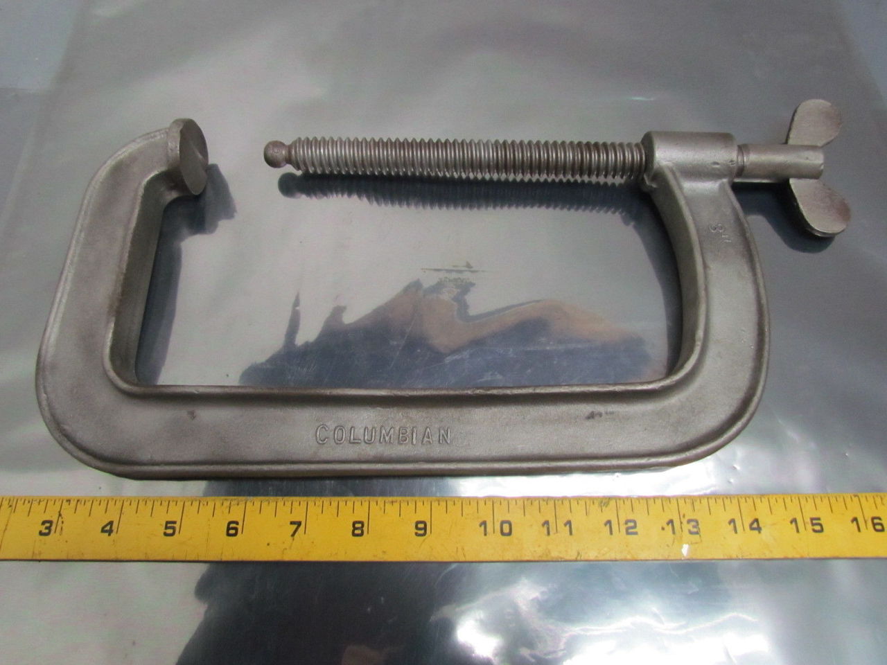 Columbian Drop Steel CClamp 8" Opening 5" Throat Wing Nut