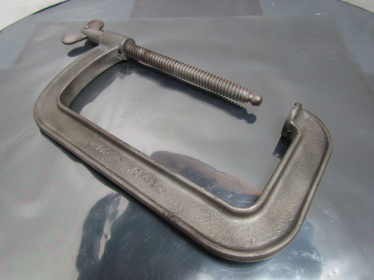 Columbian Drop Steel CClamp 8" Opening 5" Throat Wing Nut