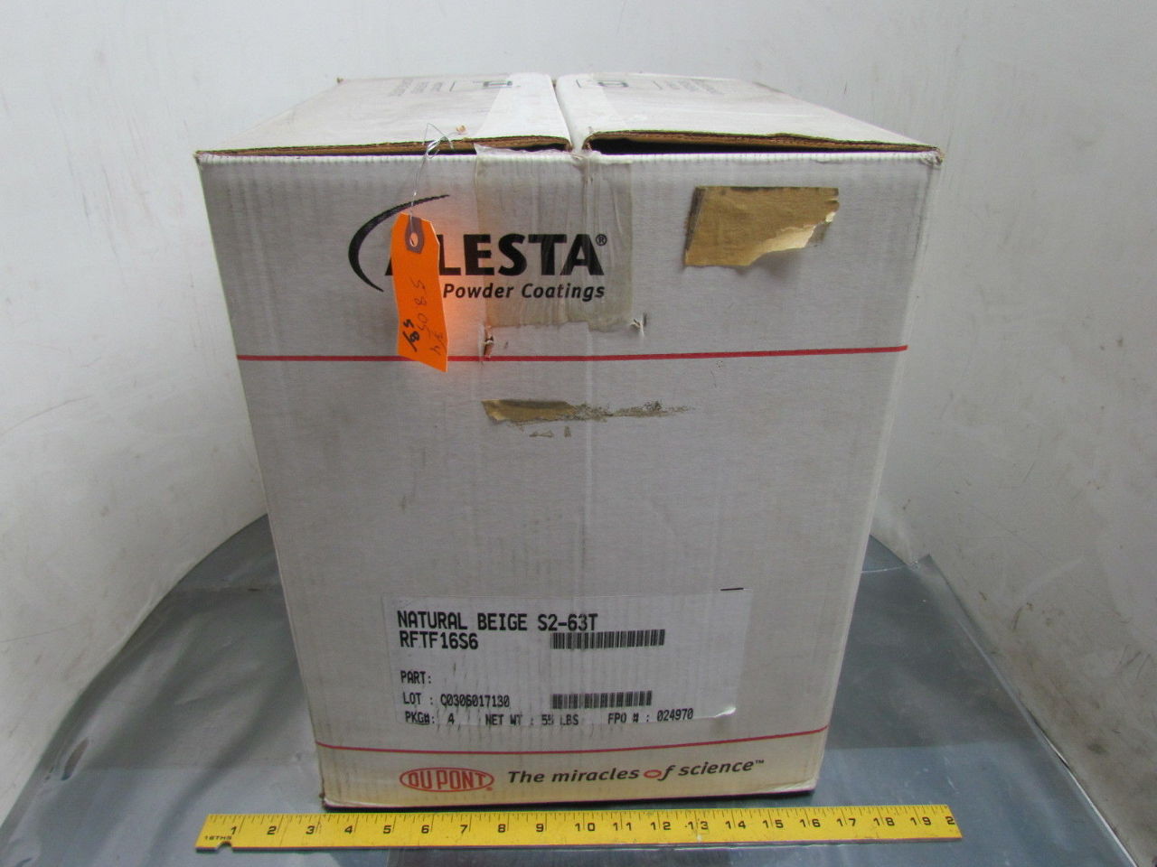 Dupont Powder Coat Natural Beige S263T 55 Lbs of Material Lot No