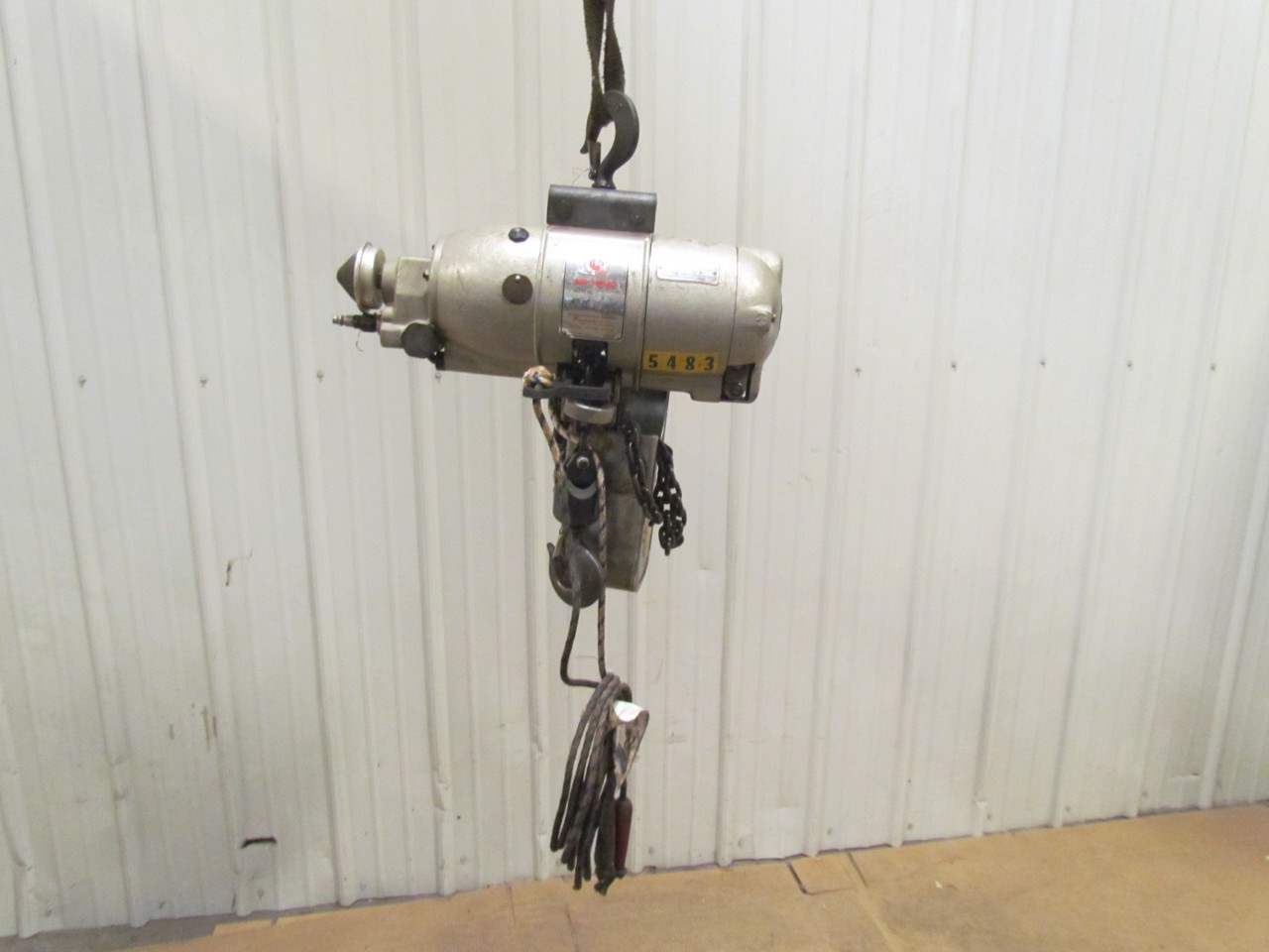 Gardner Denver 75039AA7 1 Ton 2000lb Air Pneumatic Chain Hoist 15'Lift
