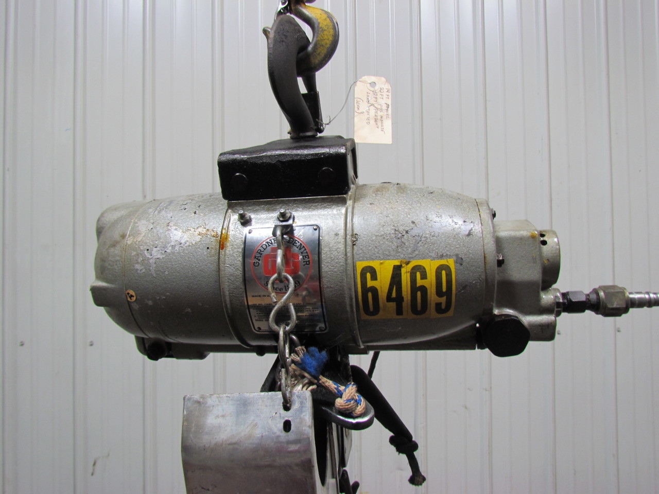 Gardner Denver 862V40L 2 Ton 4000lb Air Pneumatic Chain Hoist 14ft