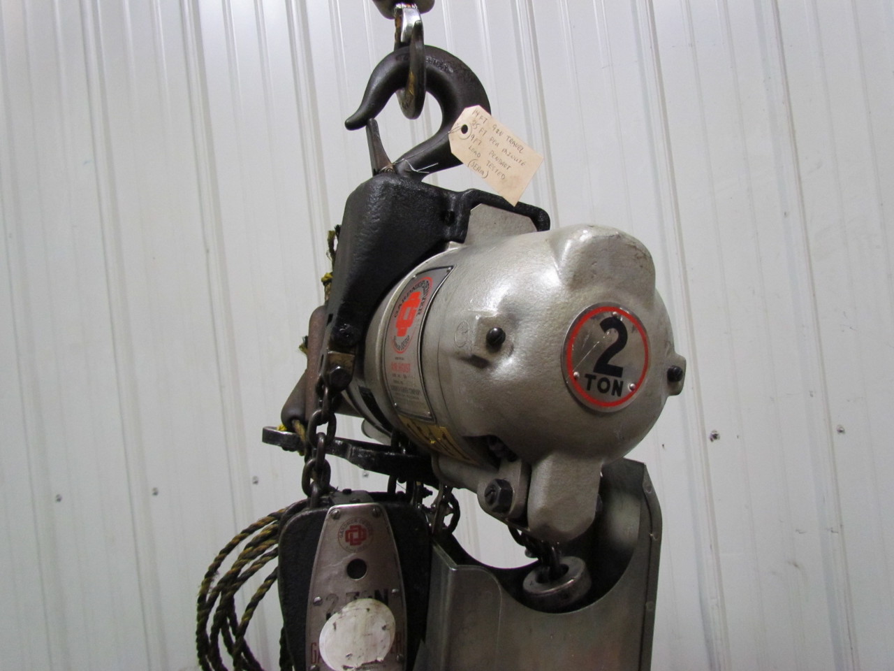Gardner Denver 862V40L 2 Ton 4000lb Air Pneumatic Chain Hoist 14'9
