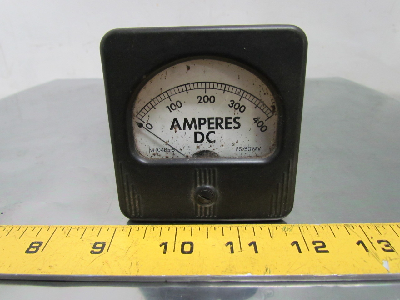 Simpson M104856 Panel Mount DC Amperes Amp Meter 0400 Gauge FS=50MV
