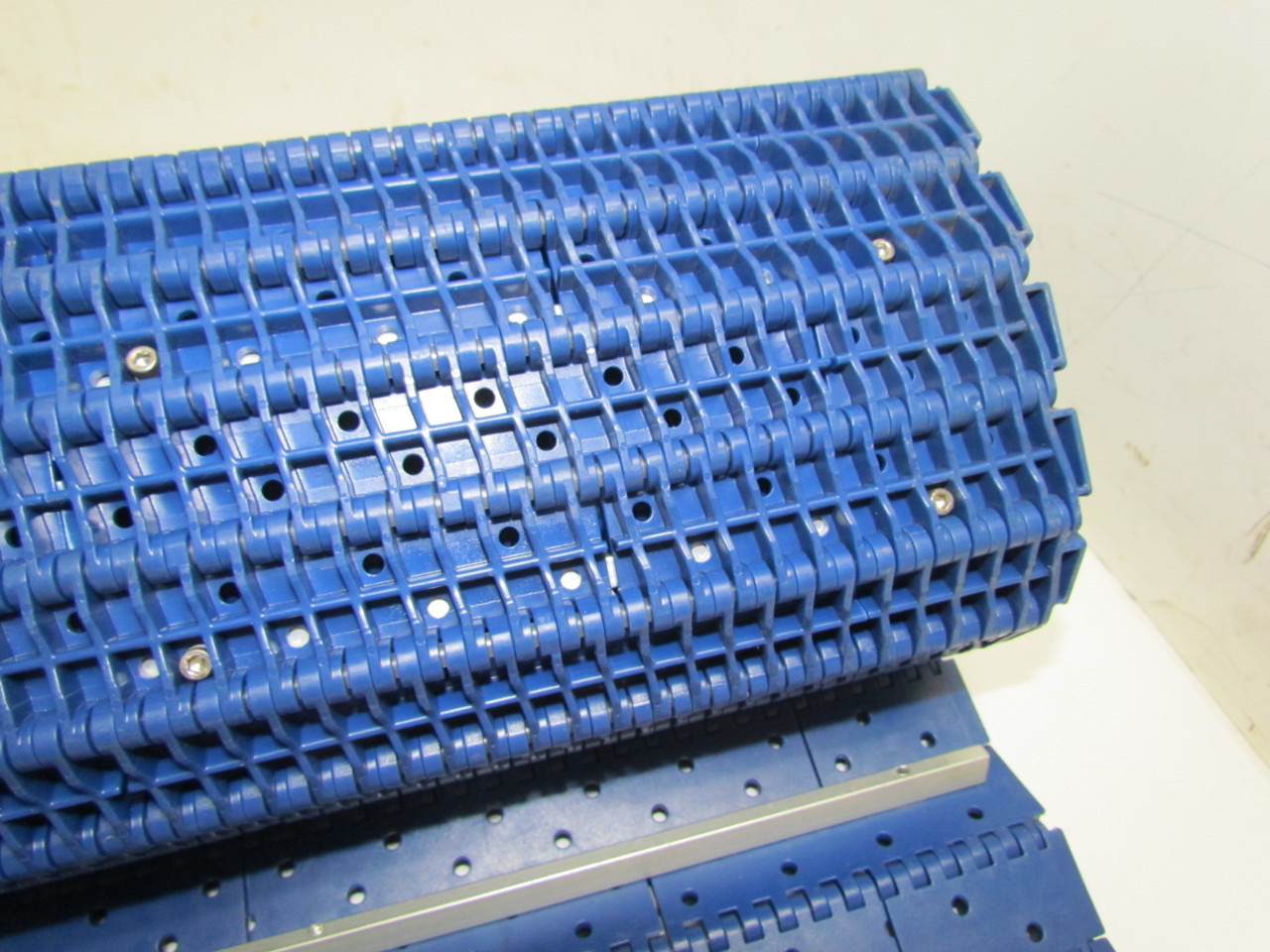 Perforated Flat Top Plastic Conveyor Belt 235/8"x3' 9" Length Blue eBay