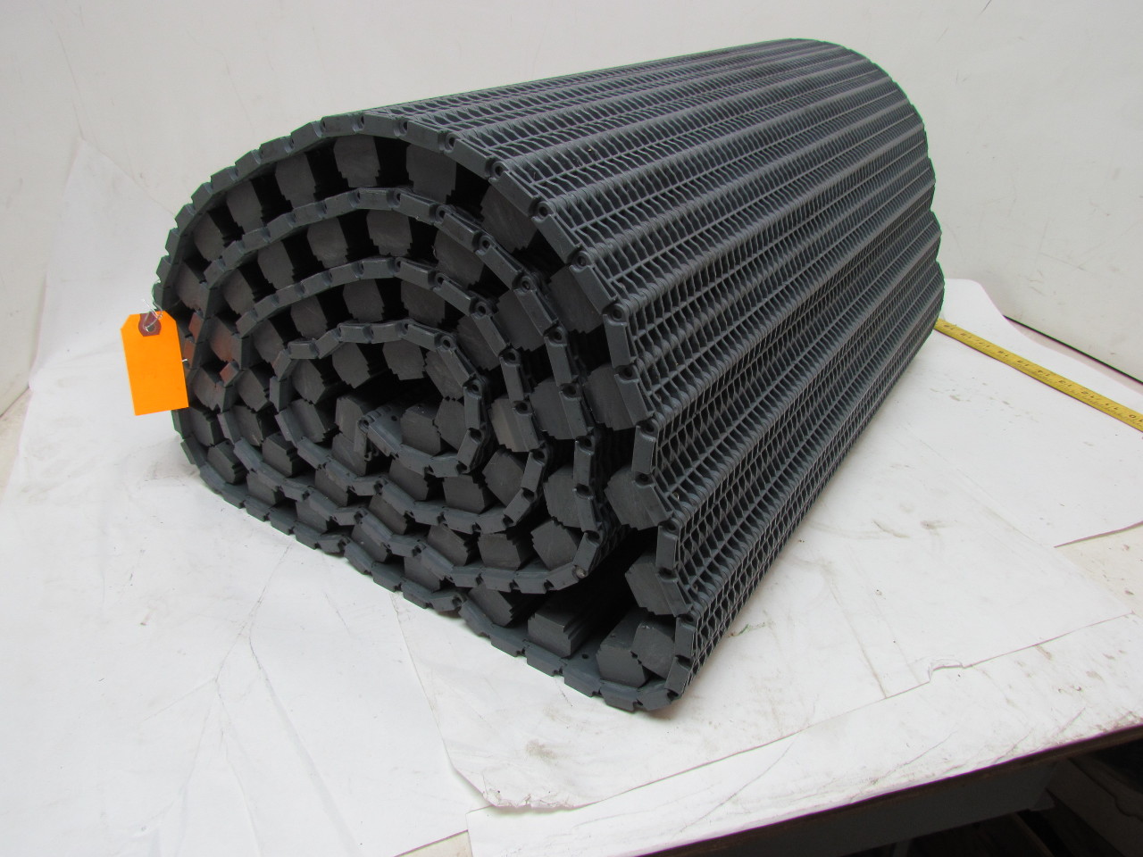 Perforated Flat Top Modular Conveyor Belt 24"x10' Length Ribbed/Flights