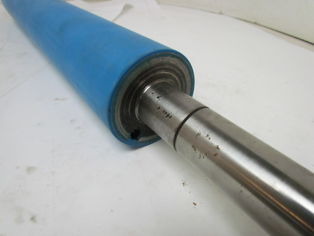 Rubber Urethane Coated Steel Pulley Conveyor Roller 81mm Dia542mm Long