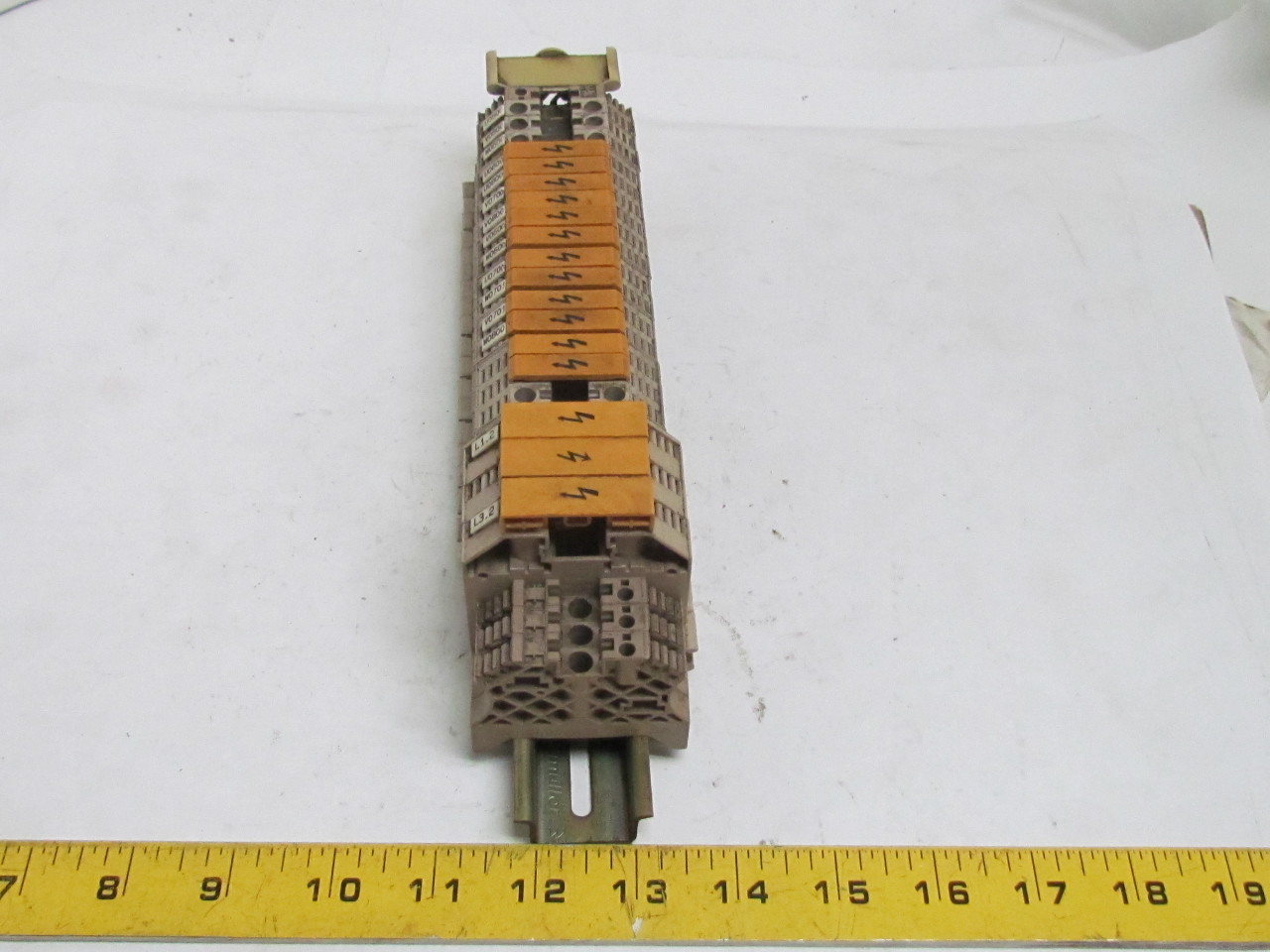 Weidmuller WDU6 WDU16 Terminal Block Strip 20 Blocks 101/2" DIN Rail