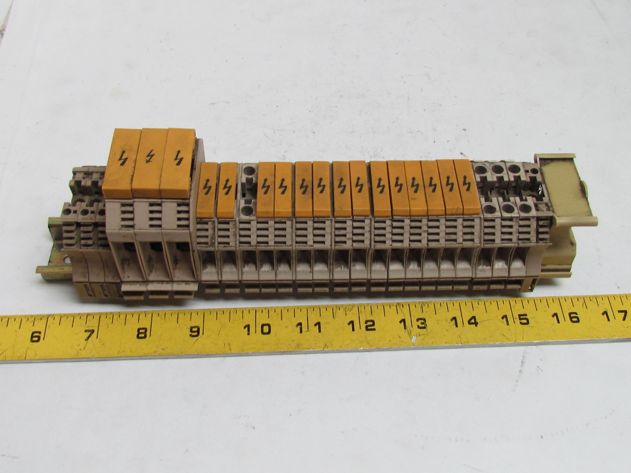 Weidmuller WDU6 WDU16 Terminal Block Strip 20 Blocks 101/2" DIN Rail