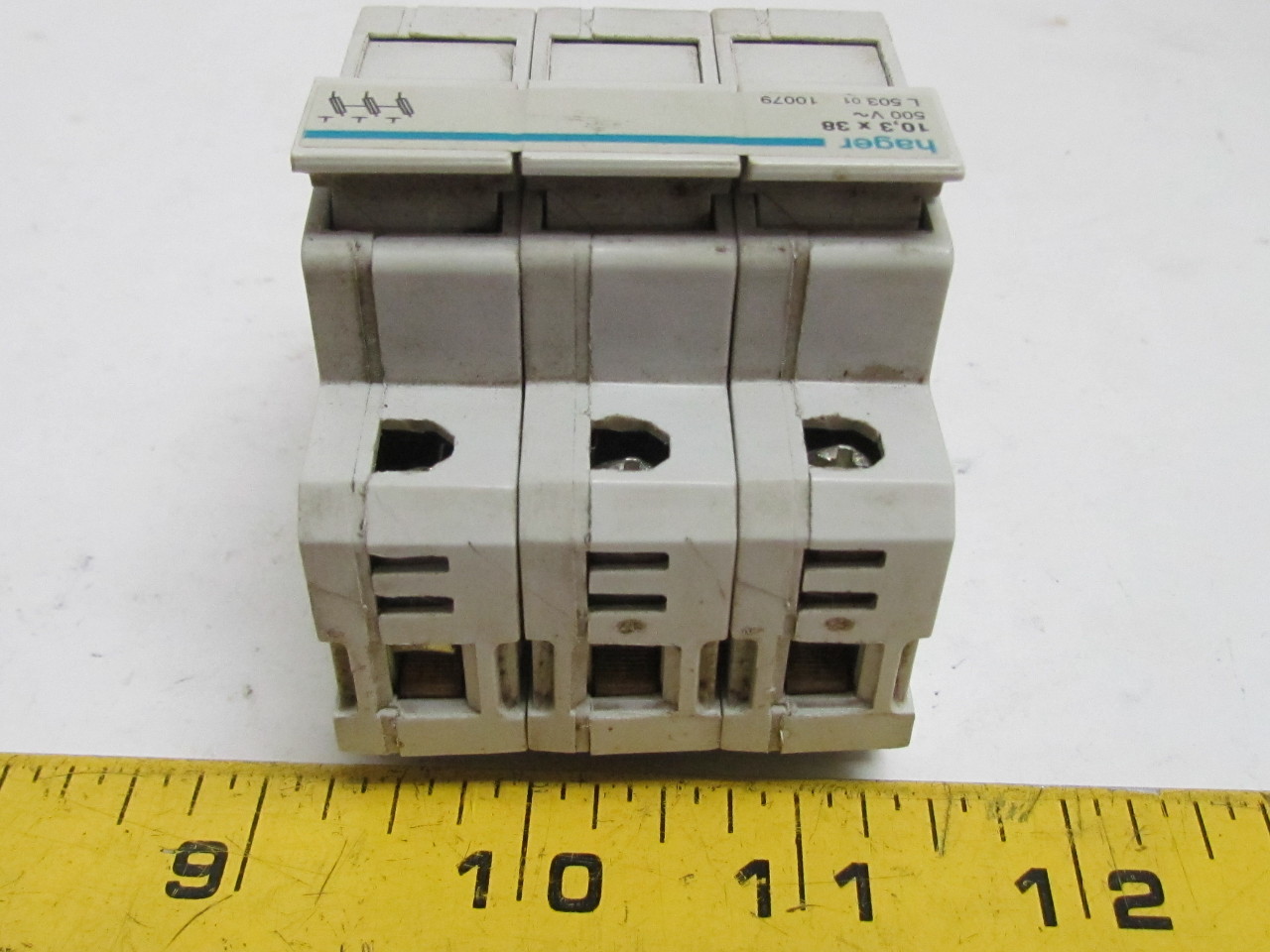 Hager L503 Fuse Carrier Holder 3Pole 10.3x38mm Fuse 500V