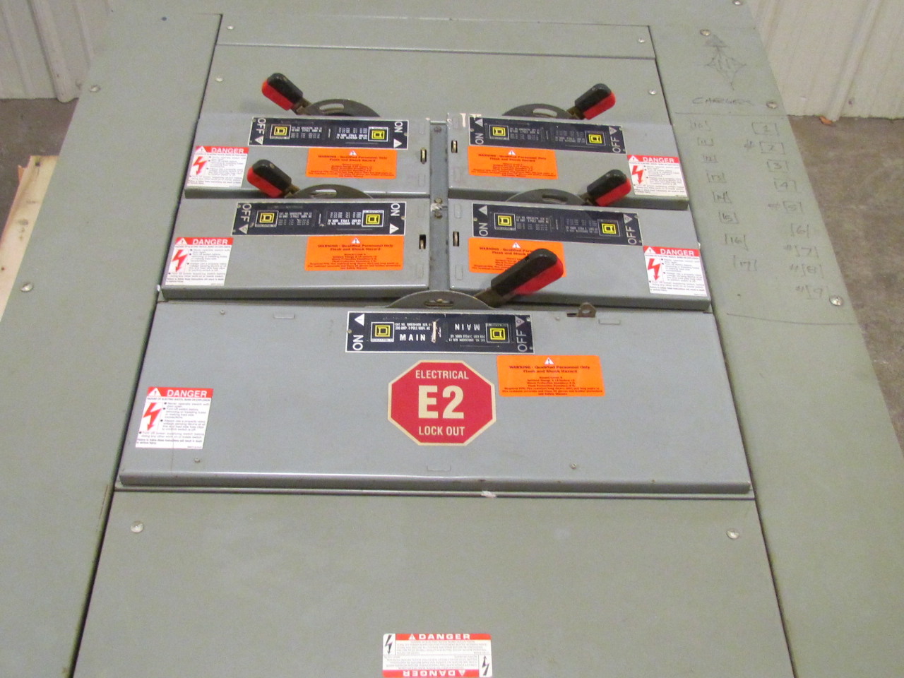 Square D QMB Panelboard 200A 480V 3 Pole 200A Fused Main 2 Twin 60A