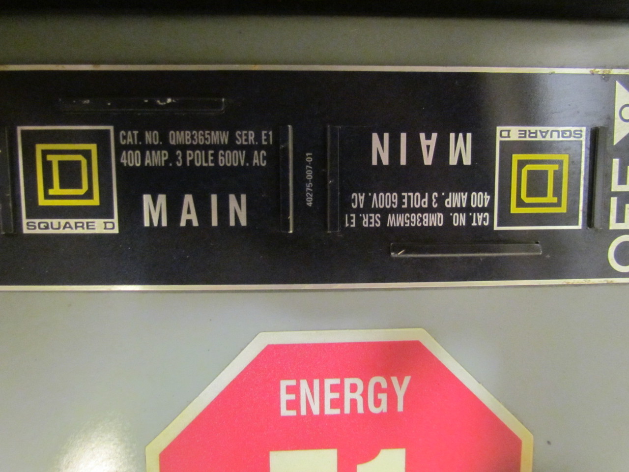 Square D QMB Panel board 480V 3 Pole w/400A Main & 3 Twin 100A Fused