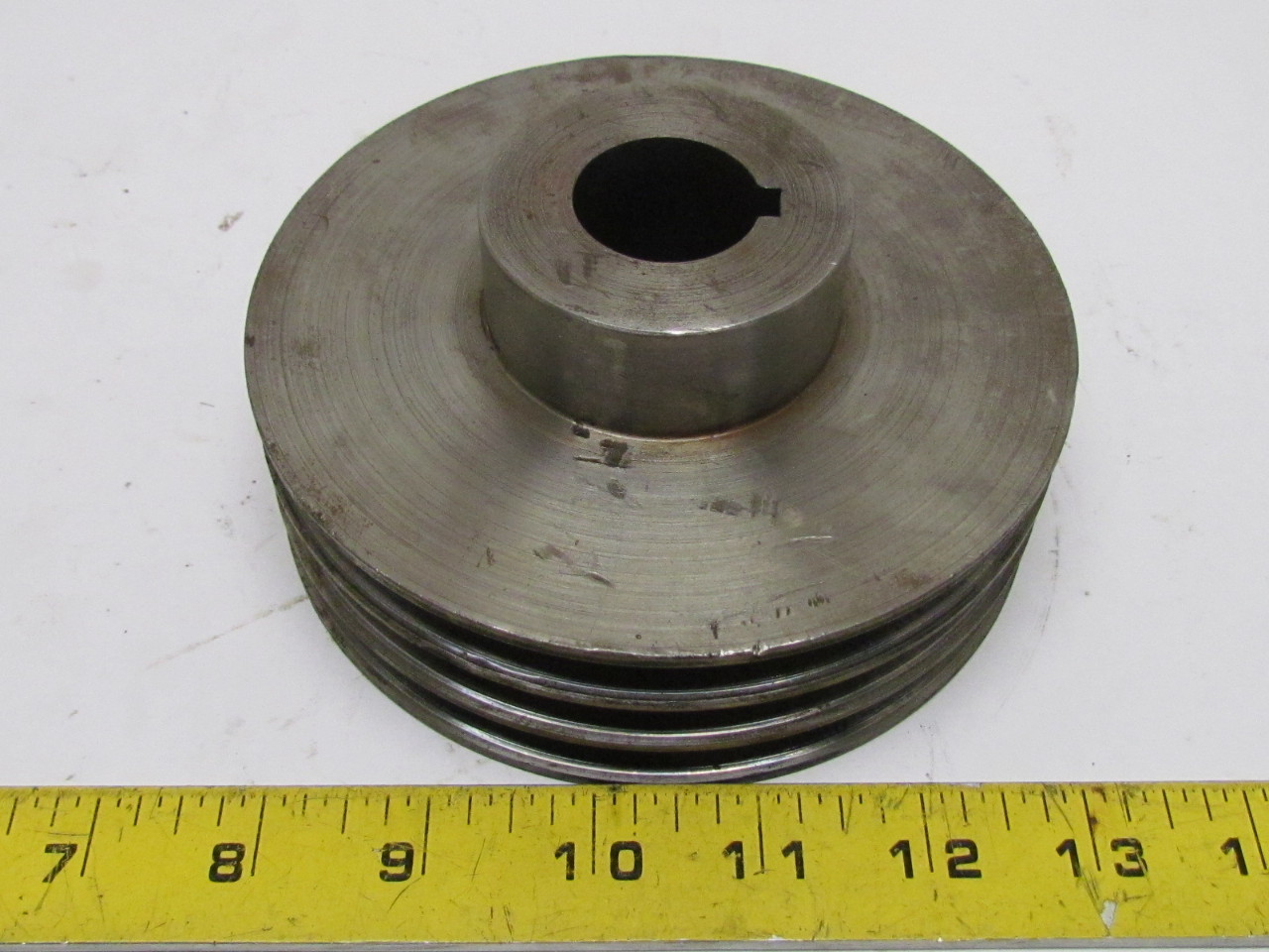 3Groove Pulley Sheave Keyed Taper Bushing 1.12"1.11" Bore A VBelt 5.