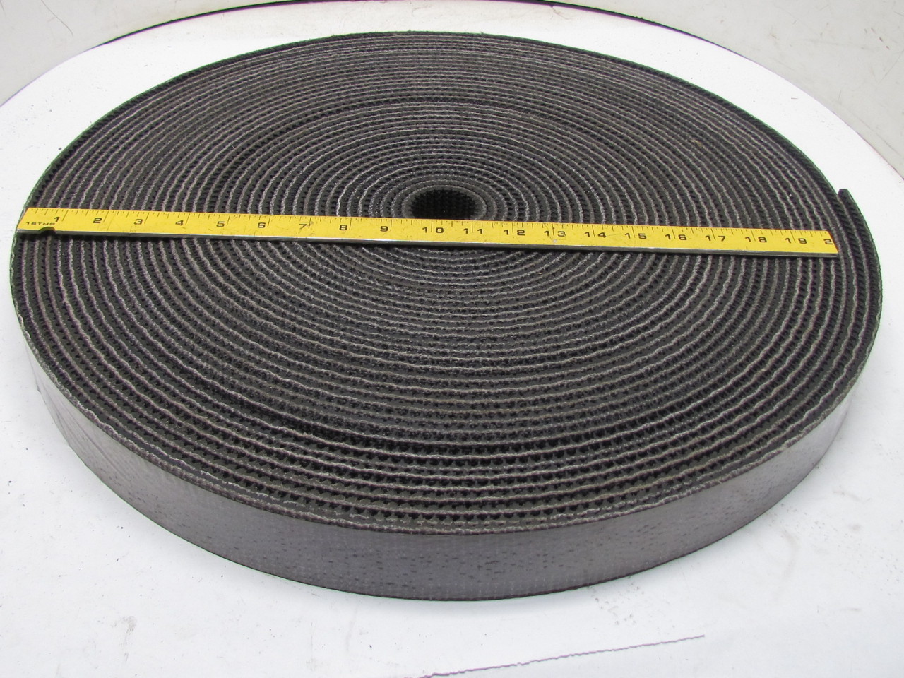 Black PVC Rough Top Incline Conveyor Belt 2" Wide 109' Long Interwoven
