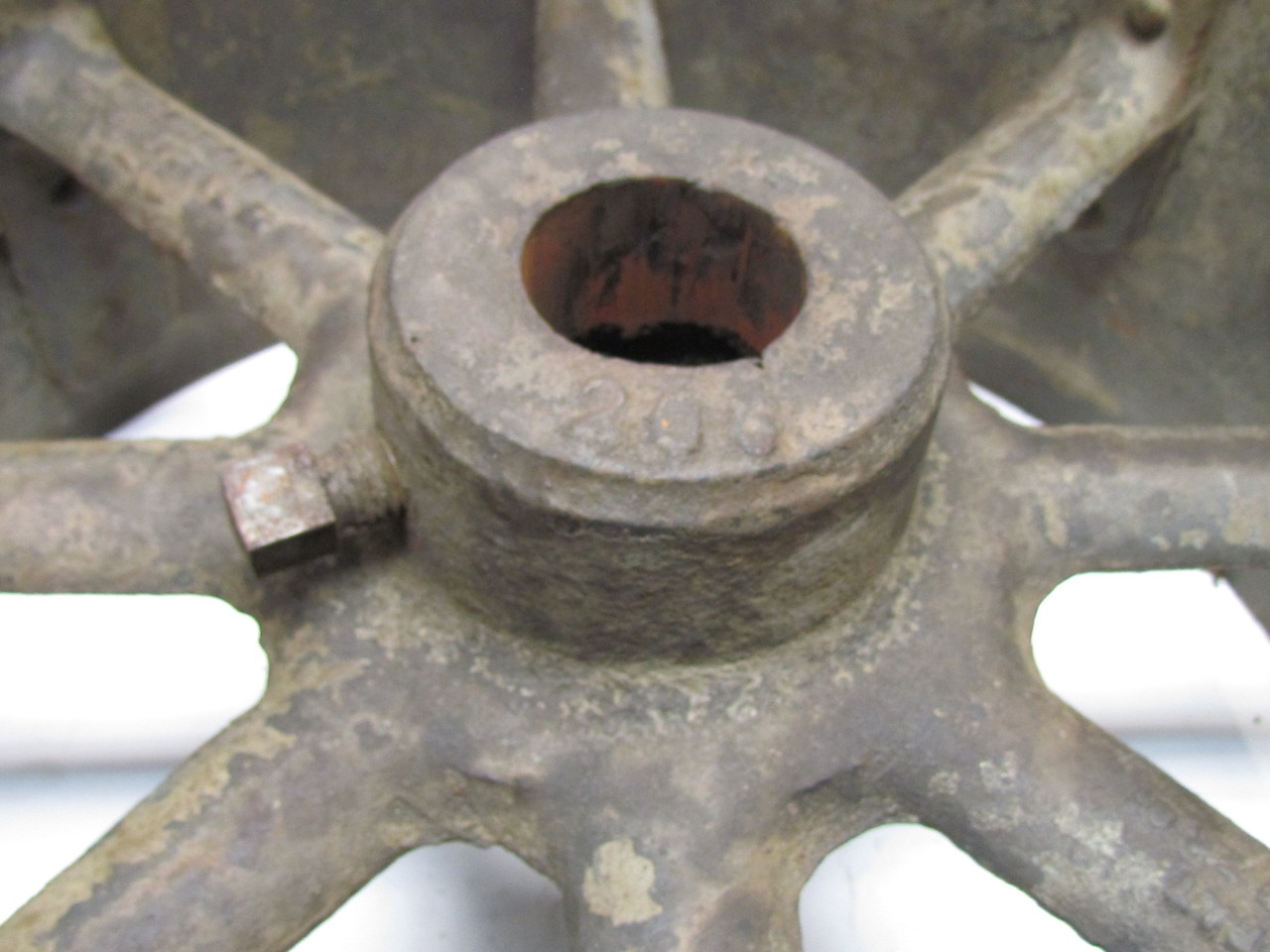 Vintage Steampunk Spoked Cast Iron Riveted Flat Belt Pulley Sheave Made