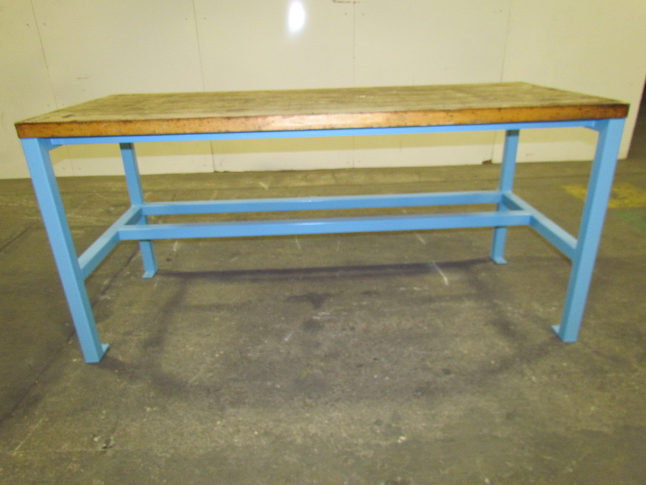 Industrial Butcher Block Workbench Table Welded Steel Frame 72x30x34