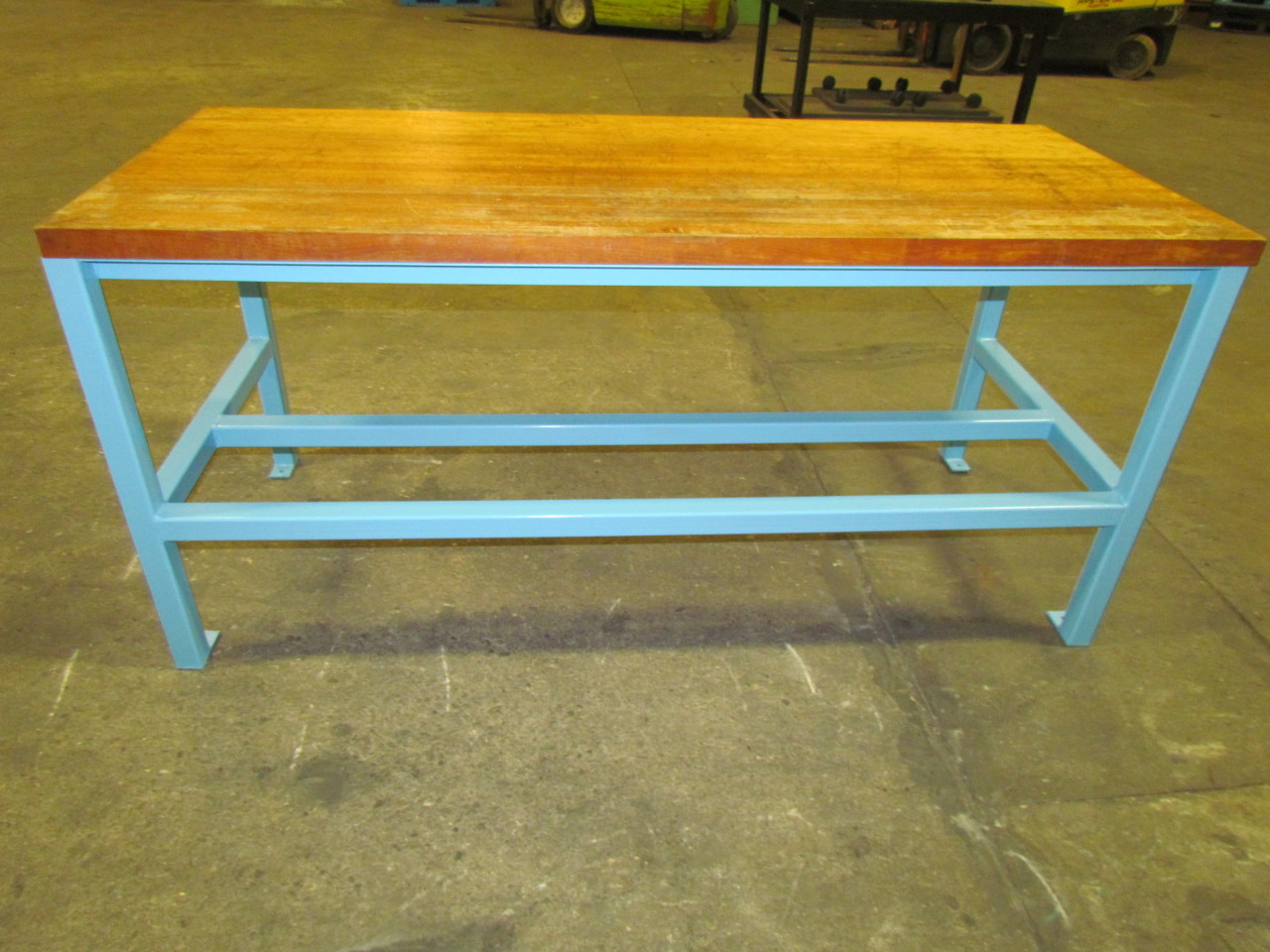 Industrial Butcher Block Workbench Table Welded Steel Frame 72x30x34