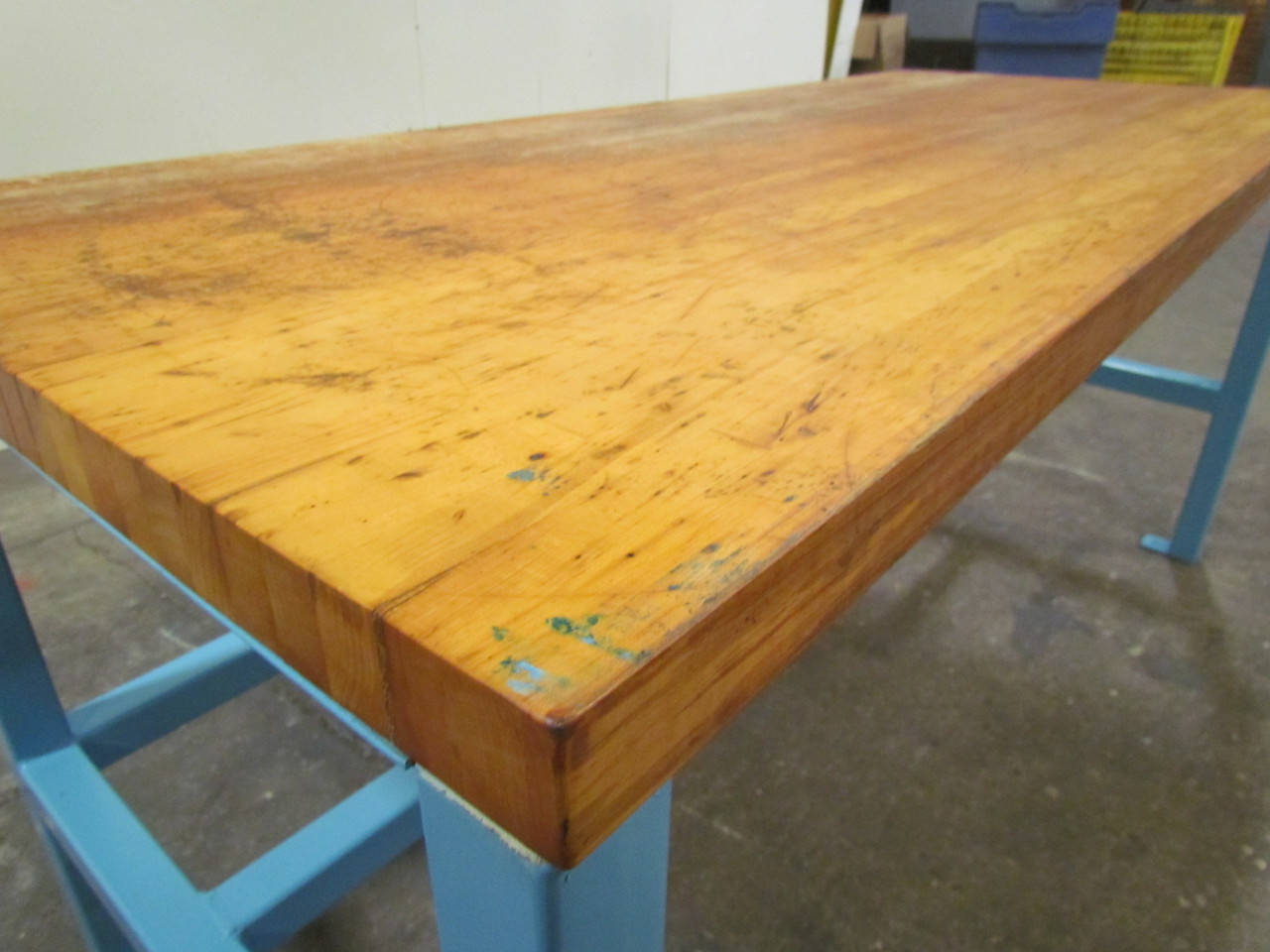 Industrial Butcher Block Workbench Table Welded Steel Frame 72x30x34