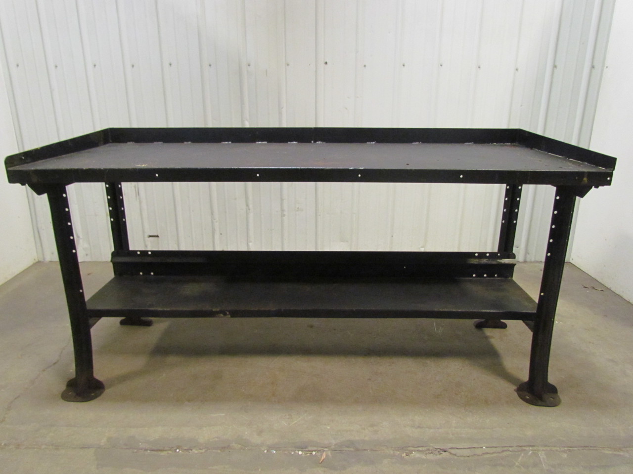 Vintage Industrial Steel 4Leg Workbench Table 72"X28"X34" Height Black