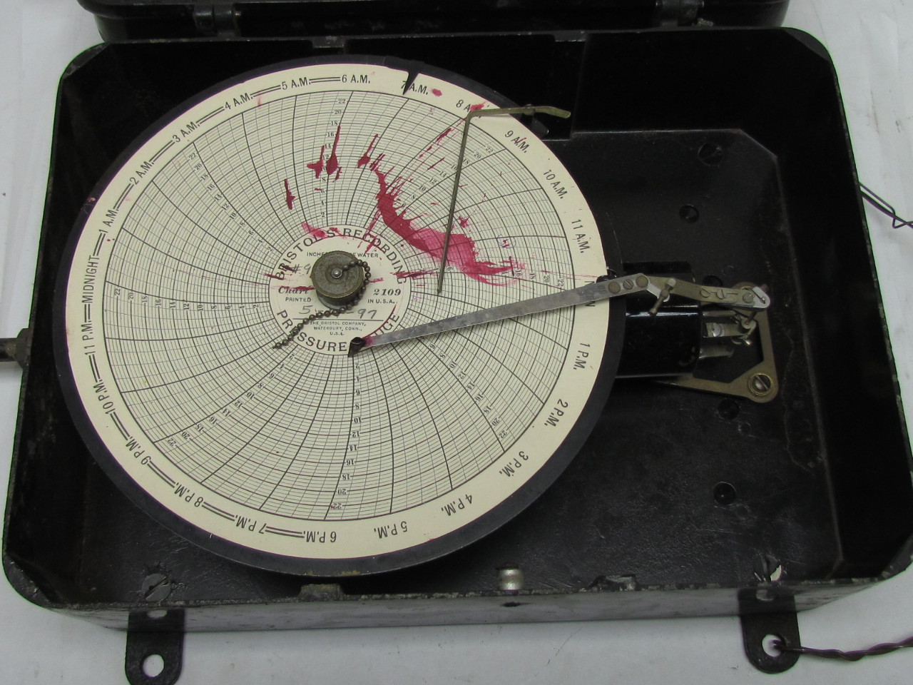 Bristol's 40M 5306 Vintage Recording Pressure Gauge 020 oz sq In eBay