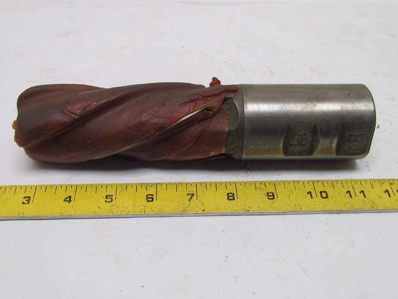 Putnam M3 2" Left Hand 4 Flute HSS 5" Cut End Mill 2" Straight