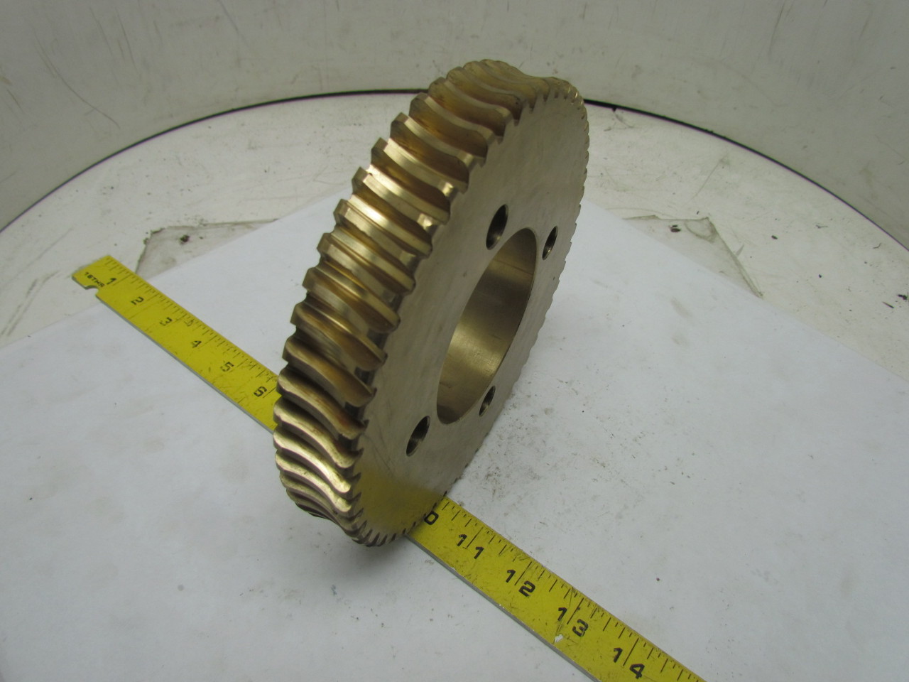 2D33735 54 Tooth Brass Worm Wheel Gear 8DP 20° Right Hand 11/8"Face 3