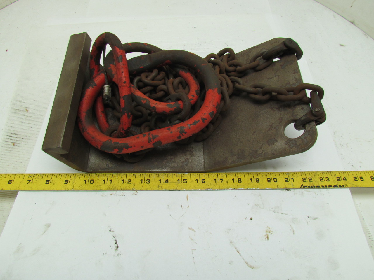 Plate Lifting Hook 6100lb WLL 6'9"Reach Grade 80 2 Leg chain Horizontal