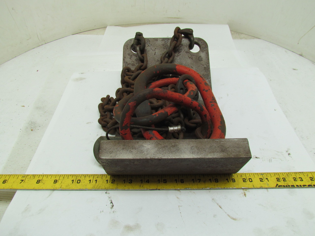 Plate Lifting Hook 6100lb WLL 6'9"Reach Grade 80 2 Leg chain Horizontal